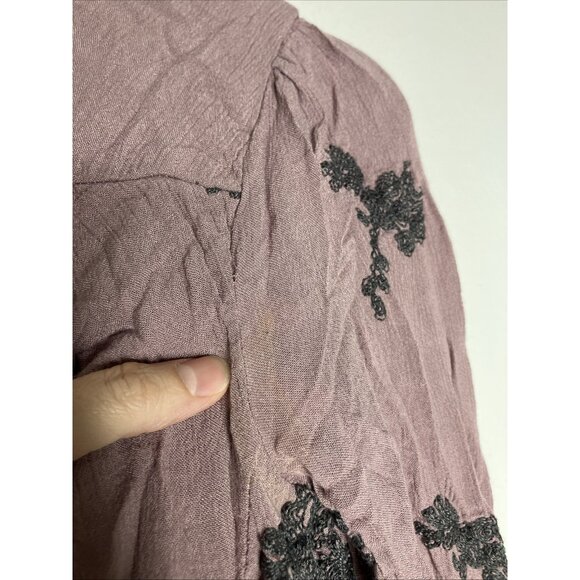 Free People Purple Gauze Dress Hippie Boho Women's Small Oversized Flowy READ - Picture 10 of 13